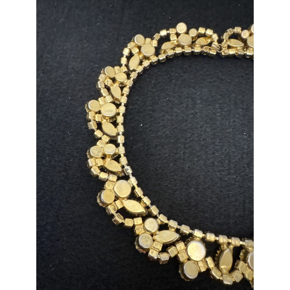 Rare Juliana D&E 1960's AB Champagne Marquis Rhinestone Cocktail Necklace Collar - Picture 11 of 16